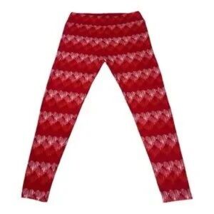 Red Patterned Kids Leggings
